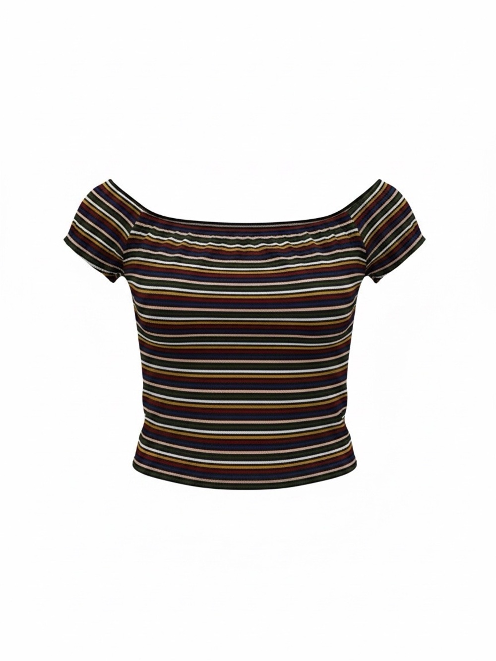 Urban Outfitters multicolor striped off the shoulder crop top